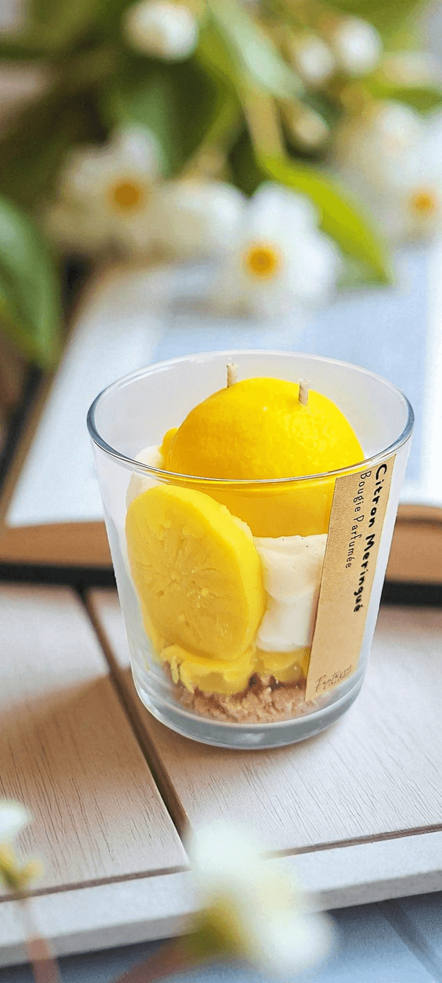 🍋 Bougie parfumée chantilly – Citron Meringué