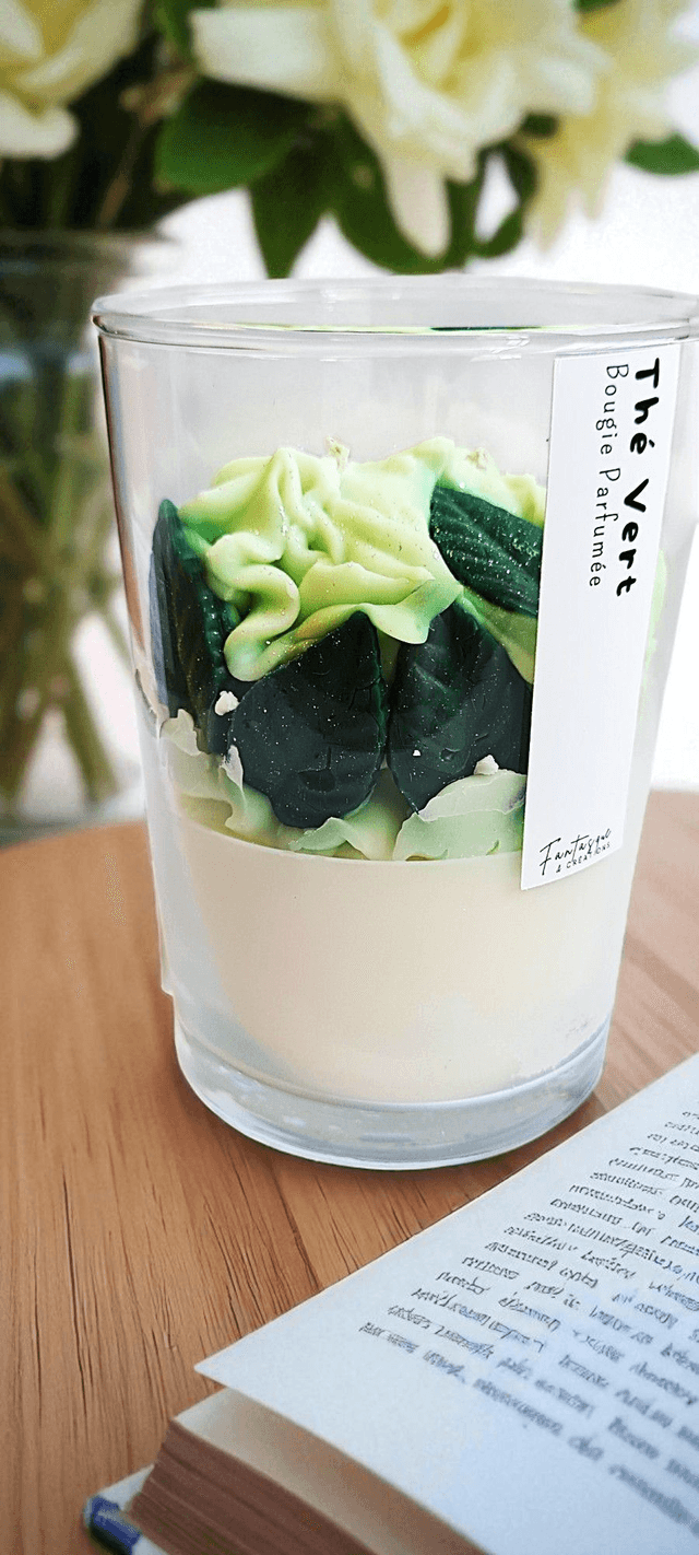 🍵 Bougie parfumée chantilly – Thé Vert