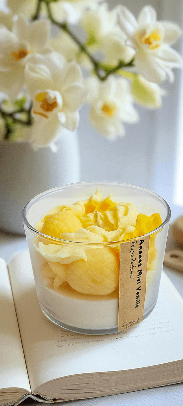 🍍 Bougie parfumée chantilly – Ananas Miel Vanille