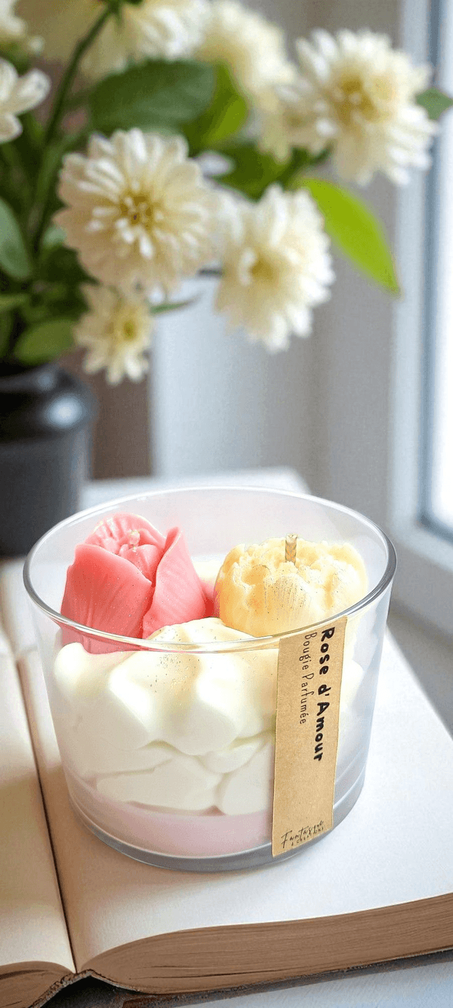🌹 Bougie parfumée Chantilly – Rose d’Amour