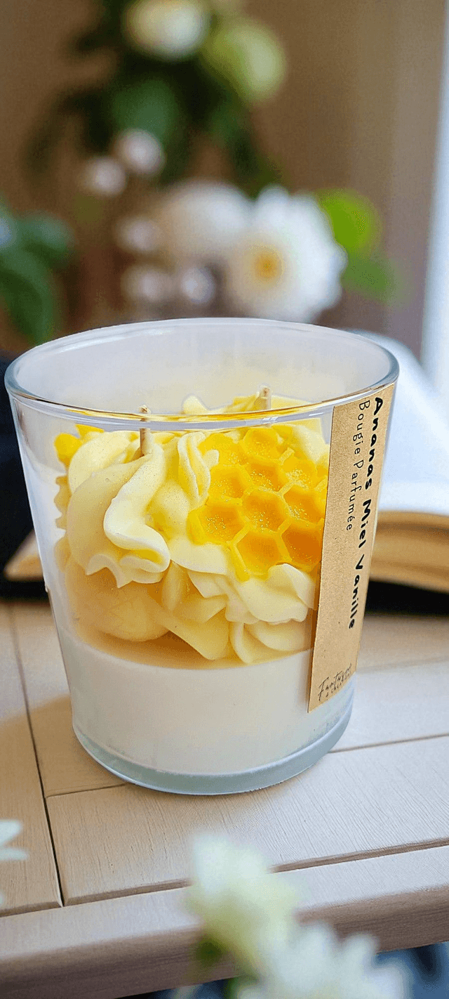 🍍 Bougie parfumée chantilly – Ananas Miel Vanille