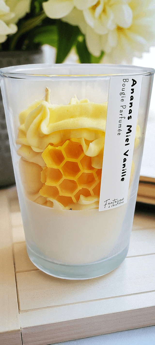 🍍 Bougie parfumée chantilly – Ananas Miel Vanille