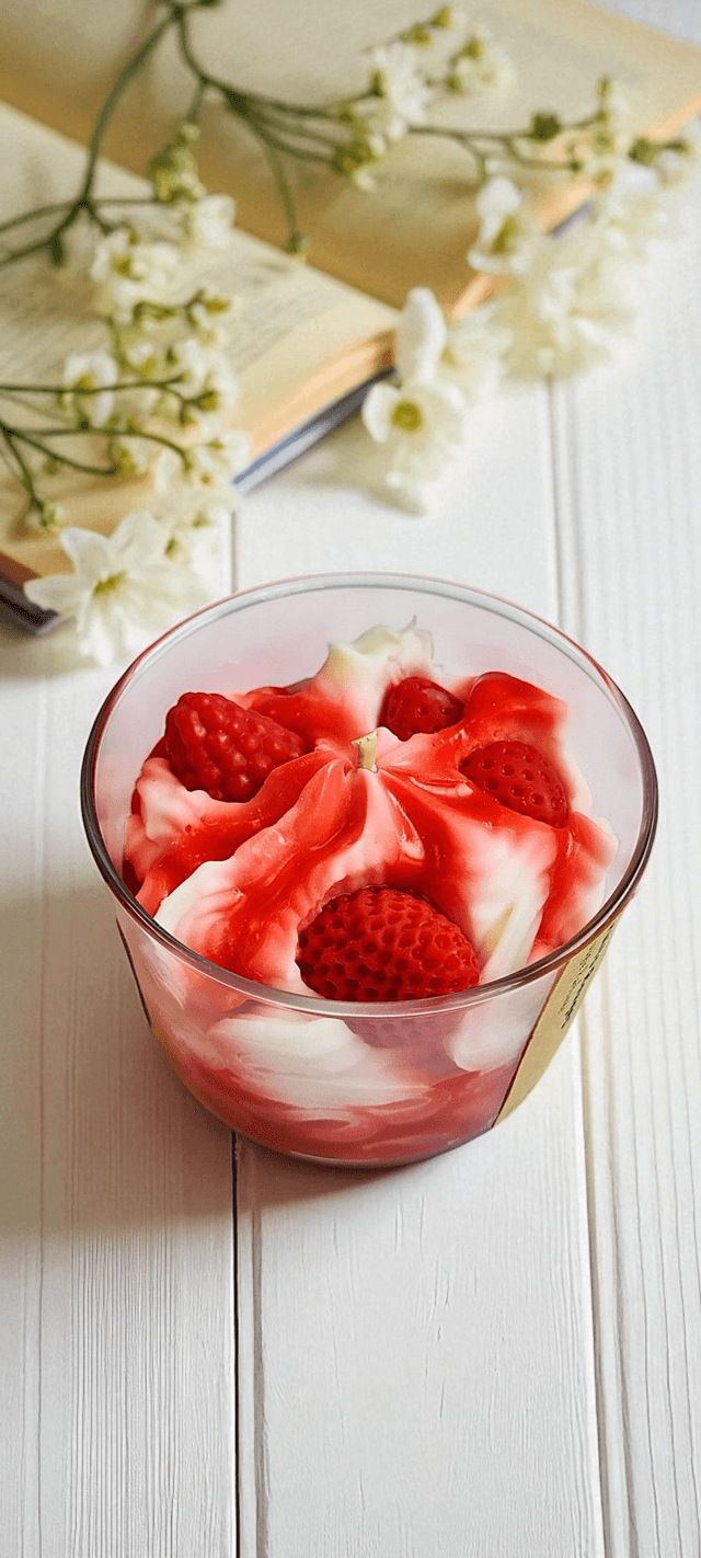 🍓 Bougie parfumée chantilly – Fruits Rouges