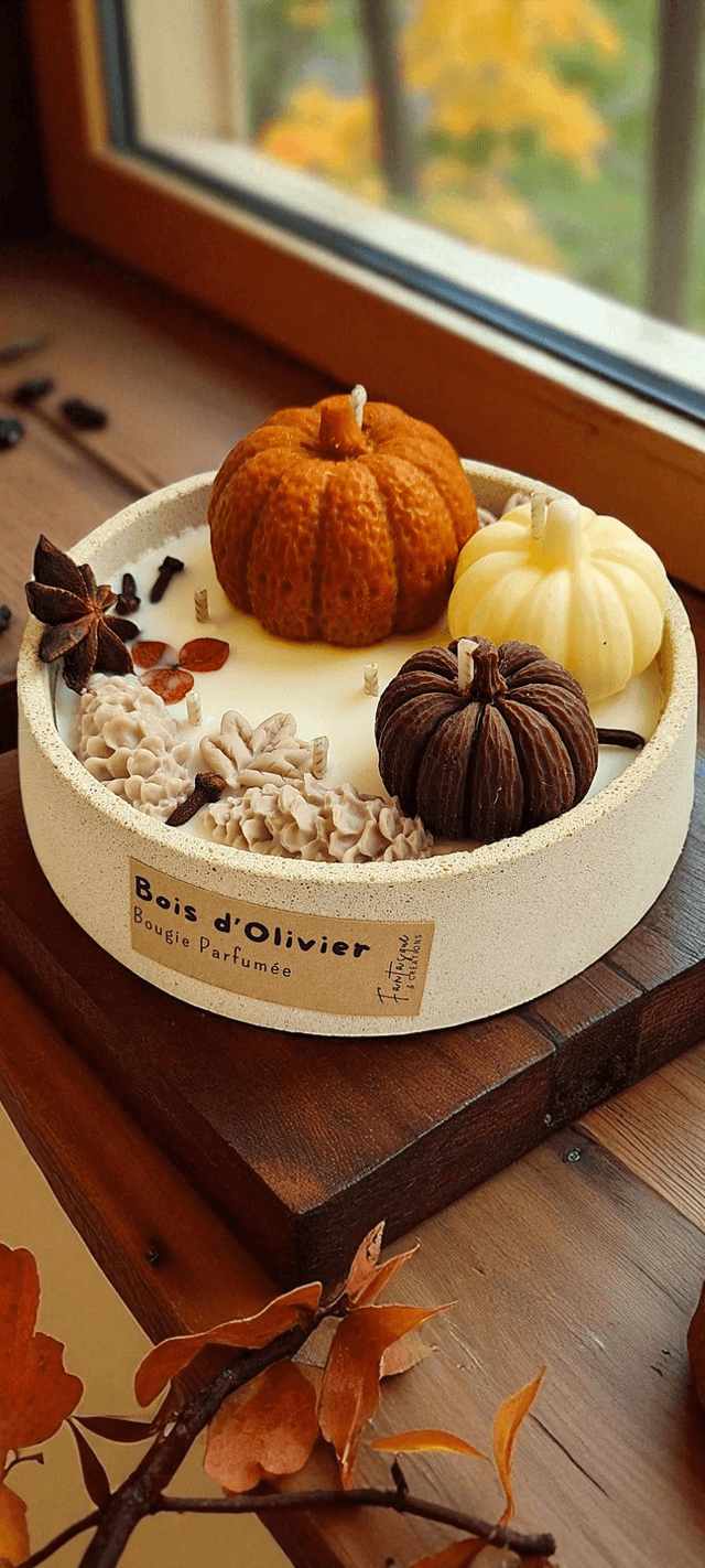 🍂 Composition Bougie Parfumée Bois d’Olivier - Moyen Format